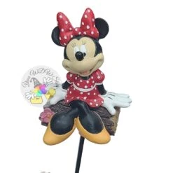 Disney Planter Stake - Flower Garden - Minnie On A Log
