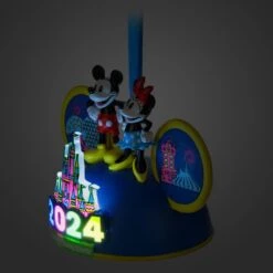 Mickey And Minnie Mouse Light-Up Ear Hat Ornament – Walt Disney World 2024 -Disney 3710048300055 3