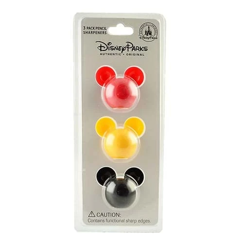 Disney Pencil Sharpener - 3 Pack - Mickey Icon 3 Disney Pencil Sharpener - 3 Pack - Mickey Icon