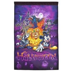 Disney Flag Banner - Halloween - Mickey & Pals Halloween Scene