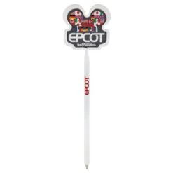 Disney Inkbend Pen - Mickey Icon Epcot Logo With World Showcase Flags
