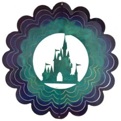 Disney EyCatcher Spinner - 24" Castle Silhouette - Teal And Blue