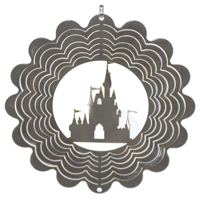 Disney EyCatcher Spinner - Castle Silhouette - 4'' - Silver 3 Disney EyCatcher Spinner - Castle Silhouette - 4'' - Silver