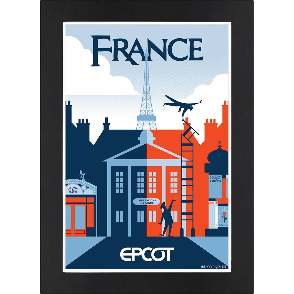 Disney EPCOT France Pavilion Matted Print 3 Disney EPCOT France Pavilion Matted Print