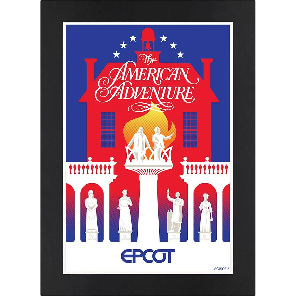 Disney EPCOT The American Adventure Pavilion Matted Print 3 Disney EPCOT The American Adventure Pavilion Matted Print