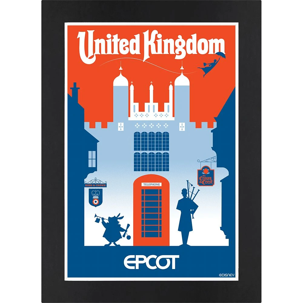 Disney EPCOT United Kingdom Pavilion Matted Print 3 Disney EPCOT United Kingdom Pavilion Matted Print