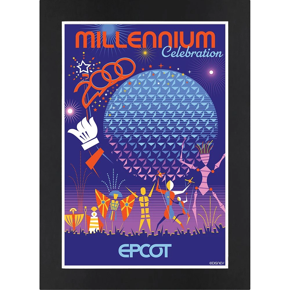 Disney EPCOT Millennium Celebration 2000 Matted Print 3 Disney EPCOT Millennium Celebration 2000 Matted Print
