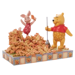 Disney Traditions Piglet And Pooh Autumn Leaves Figurine
